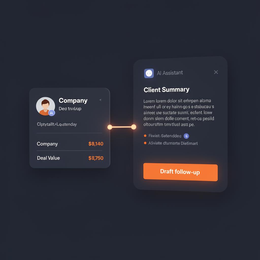 AI assistant panel inside a CRM contact record